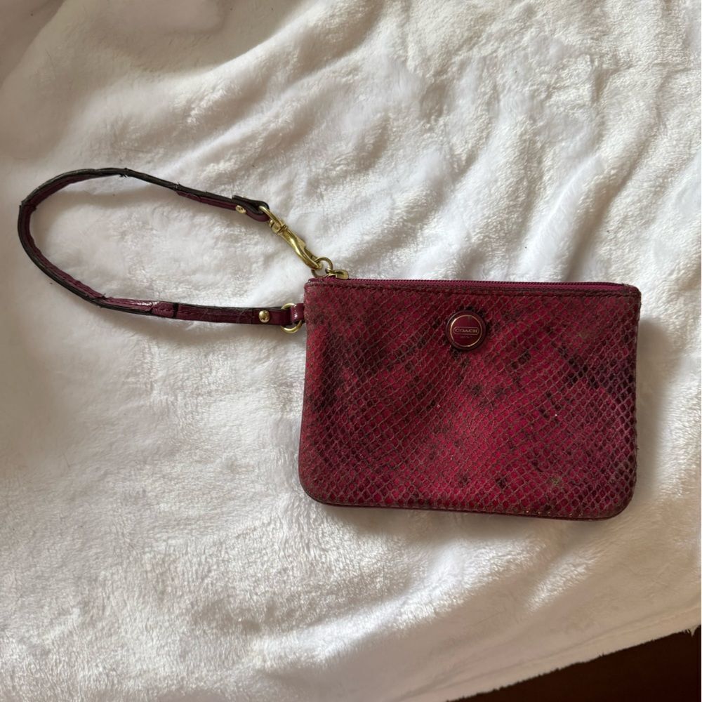Coach Burgundy Wristlet